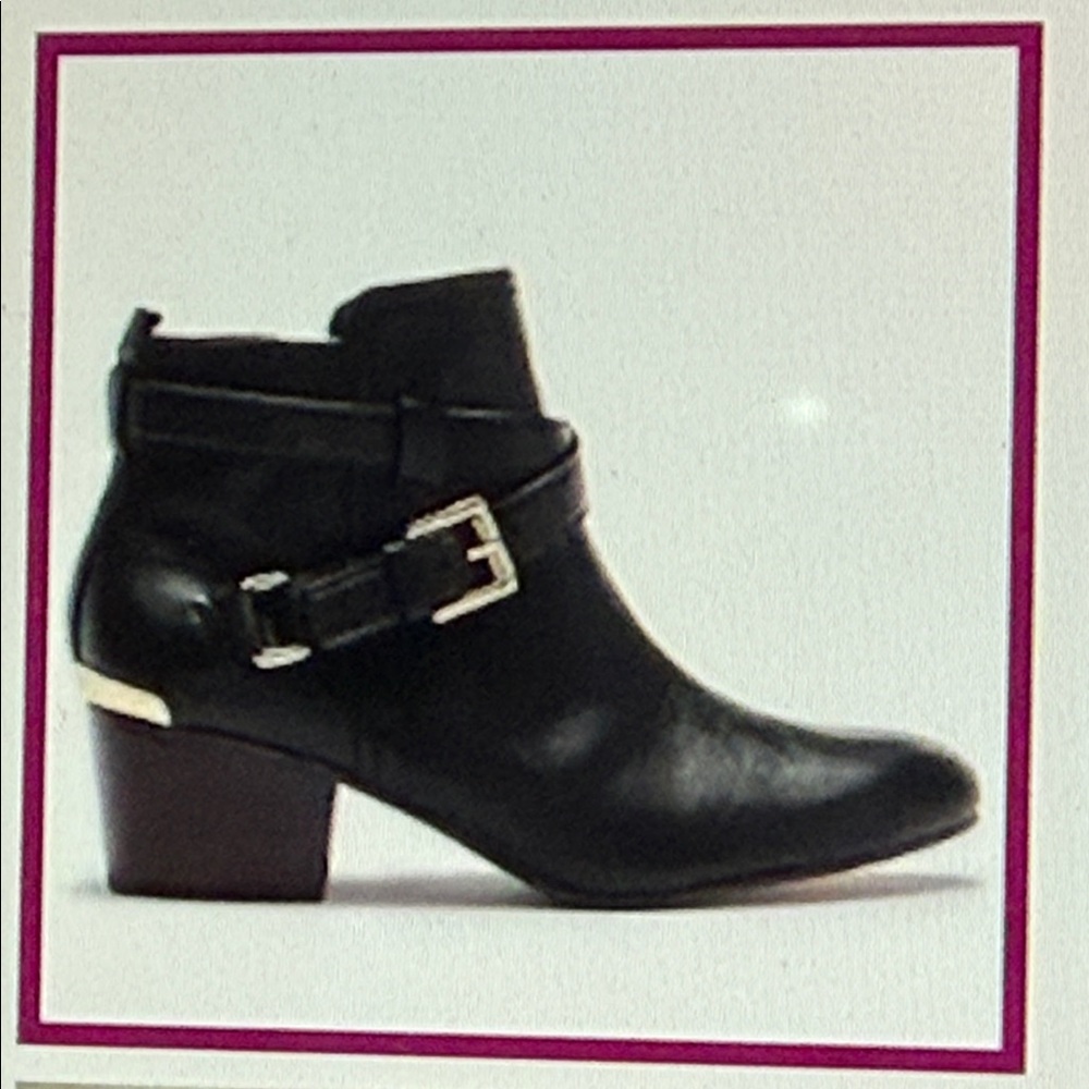 Coach Women’s Black Leather Pauline Heeled Ankle Boots Sz. 9.5